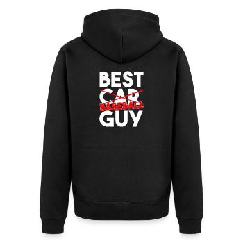 Best Baseball Guy Funny Sports Typography Art - Unisex Premium Organic Zip Hoodie - black - Back - Nico (187cm)