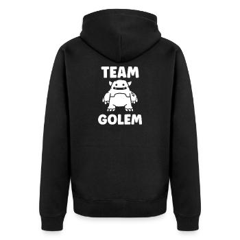 Team golem - Unisex Premium Organic Zip Hoodie - black - Back - Nico (187cm)