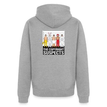 the copyright suspects - Veste à capuche bio Premium Unisexe - gris chiné - Dos - Nico (187cm)
