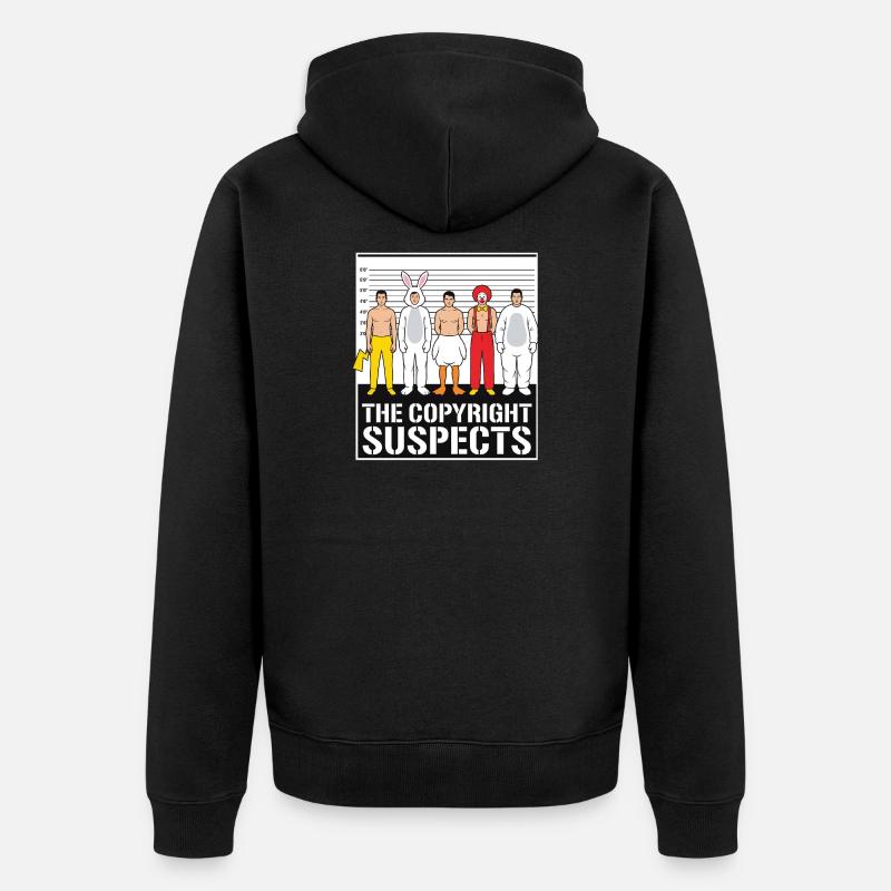 Die Urheberrechtsverdächtigen - Unisex Premium Bio Zip Hoodie - Schwarz