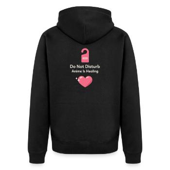 Anime introvert Weeb couch potato - Unisex Premium Organic Zip Hoodie - black - Back - Nico (187cm)