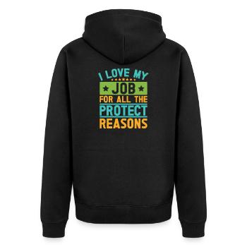 Insurance Agent Love My Job Funny Insurance Broker - Unisex Premium Organic Zip Hoodie - black - Back - Nico (187cm)