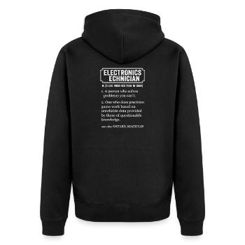 Définition drôle de technicien en électronique - Veste à capuche bio Premium Unisexe - noir - Dos - Nico (187cm)