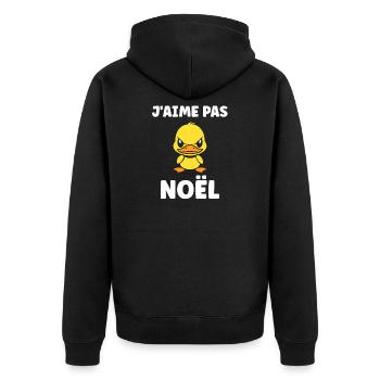 I don't like Christmas - Unisex Premium Organic Zip Hoodie - black - Back - Nico (187cm)