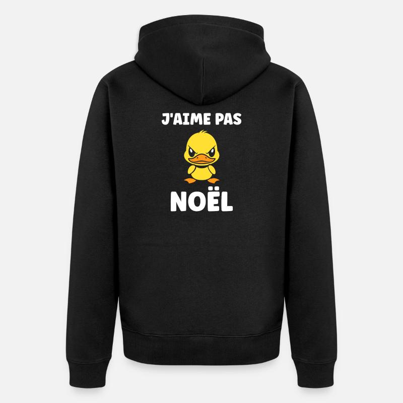 j'aime pas Noël - Veste à capuche bio Premium Unisexe - noir