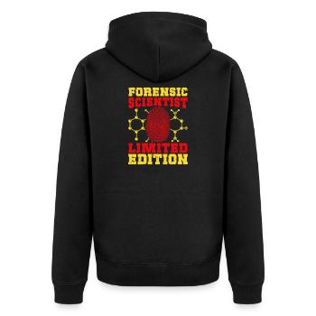 Forensic Science Major Limited Edition Forensics - Unisex Premium Organic Zip Hoodie - black - Back - Nico (187cm)