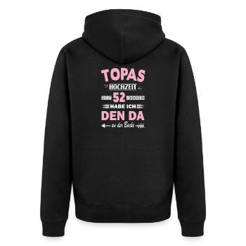 52 ans de relation Anniversaire de mariage - Veste à capuche bio Premium Unisexe - noir - Dos - Nico (187cm)