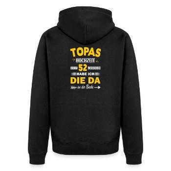 52 Jahre Beziehung Jahrestag Hochzeitstag - Unisex Premium Bio Zip Hoodie - Schwarz - Hinten - Nico (187cm)