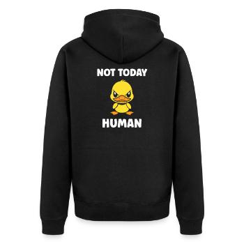 Canard Furieux Not Today Human - Veste à capuche bio Premium Unisexe - noir - Dos - Nico (187cm)