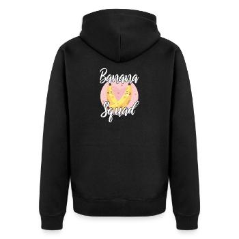 Banana Squad Kawaii - Unisex Premium Organic Zip Hoodie - black - Back - Nico (187cm)