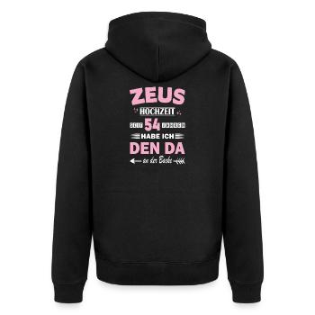 54 Jahre Beziehung Jahrestag Hochzeitstag - Unisex Premium Bio Zip Hoodie - Schwarz - Hinten - Nico (187cm)