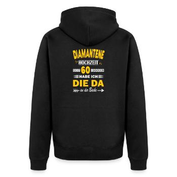 60 ans de relation Anniversaire de mariage - Veste à capuche bio Premium Unisexe - noir - Dos - Nico (187cm)