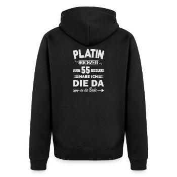 55 ans de relation Anniversaire de mariage - Veste à capuche bio Premium Unisexe - noir - Dos - Nico (187cm)