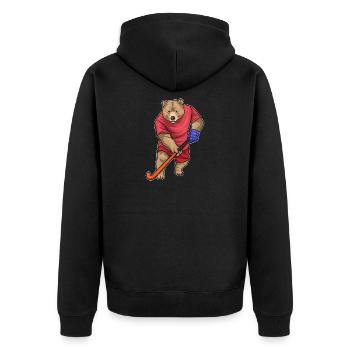 Hockey sur gazon Bear Stick - Veste à capuche bio Premium Unisexe - noir - Dos - Nico (187cm)