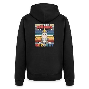 Game König computerspiel - Unisex Premium Bio Zip Hoodie - Schwarz - Hinten - Nico (187cm)