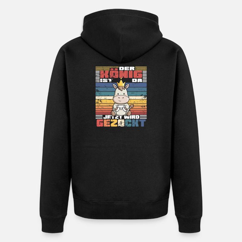 Game König computerspiel - Unisex Premium Bio Zip Hoodie - Schwarz
