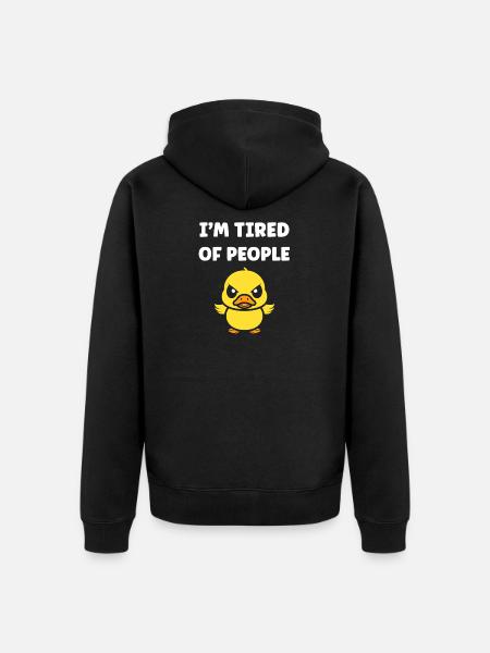 Groggy duck exhausts people - Unisex Premium Organic Zip Hoodie - black