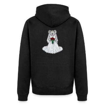 Koala Bridal Roses Wedding - Unisex Premium Organic Zip Hoodie - black - Back - Nico (187cm)