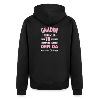70 ans de mariage anniversaire de relation Mariage Anniversaire de mariage - Veste à capuche bio Premium Unisexe - noir - Dos - Nico (187cm)