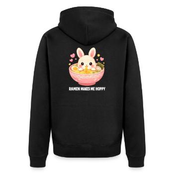 Ramen Kawaii Bunny - Veste à capuche bio Premium Unisexe - noir - Dos - Nico (187cm)