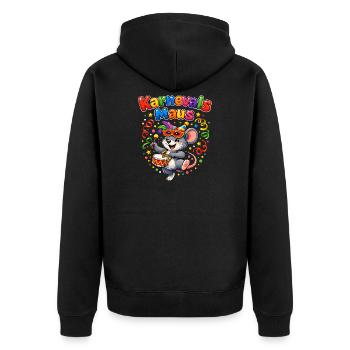Karnevalsmaus Süßes Faschings-Motiv Geschenkidee - Unisex Premium Bio Zip Hoodie - Schwarz - Hinten - Nico (187cm)