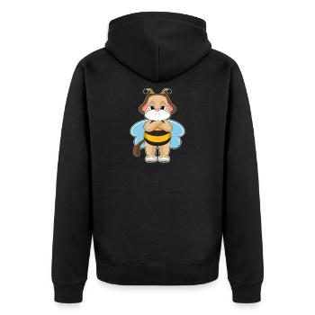 Dog Bee - Unisex Premium Organic Zip Hoodie - black - Back - Nico (187cm)