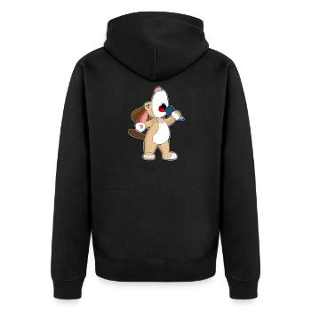 Chanteur de chien Chant au micro - Veste à capuche bio Premium Unisexe - noir - Dos - Nico (187cm)