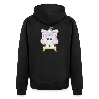 Gymnastique d’entraînement d’éléphants Fitness - Veste à capuche bio Premium Unisexe - noir - Dos - Nico (187cm)