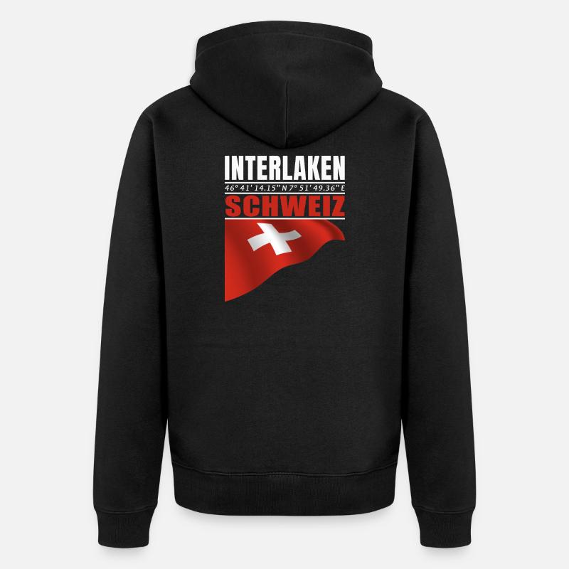 Interlaken - Veste à capuche bio Premium Unisexe - noir