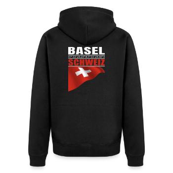 Bâle - Veste à capuche bio Premium Unisexe - noir - Dos - Nico (187cm)