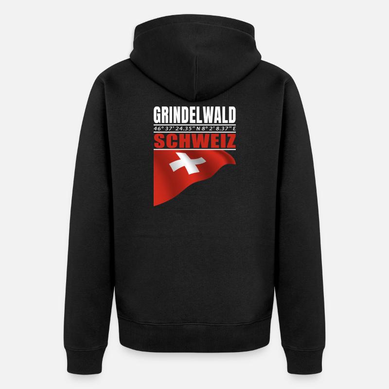 Grindelwald - Veste à capuche bio Premium Unisexe - noir
