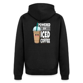 Graphique pastel de café glacé Kawaii mignon - Veste à capuche bio Premium Unisexe - noir - Dos - Nico (187cm)
