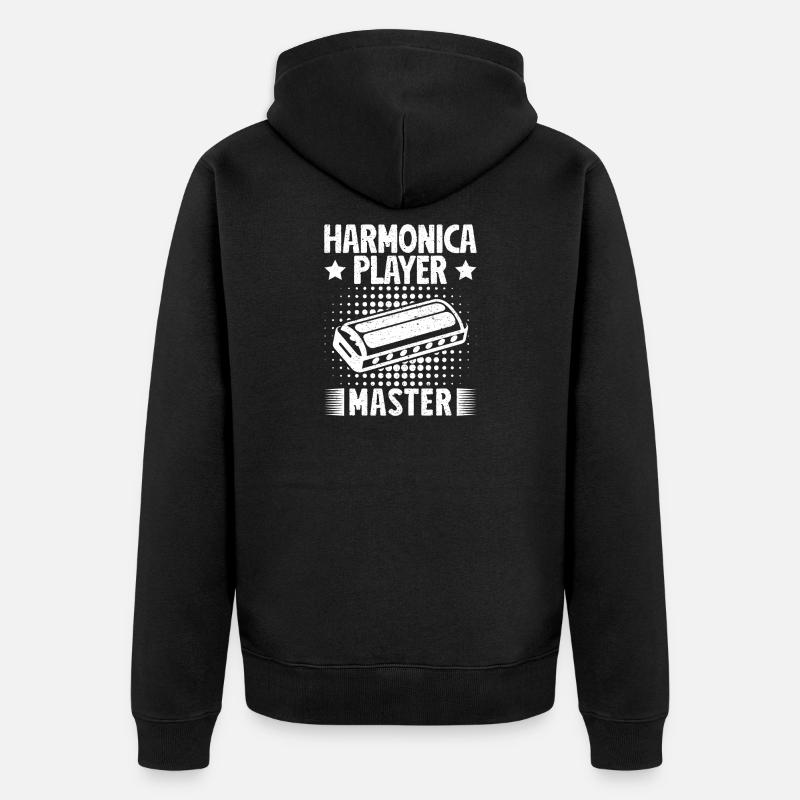 Musiciste d’harmonica Maître harmonica - Veste à capuche bio Premium Unisexe - noir