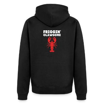 Hummer Meeresfrüchte Lobster Languste - Unisex Premium Bio Zip Hoodie - Schwarz - Hinten - Nico (187cm)