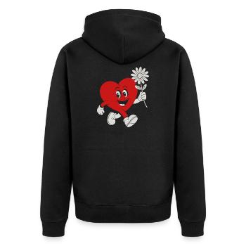 Héros du cœur avec Daisy - Veste à capuche bio Premium Unisexe - noir - Dos - Nico (187cm)
