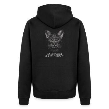 Dictons de chats Cadeau de chat propriétaire de chat - Veste à capuche bio Premium Unisexe - noir - Dos - Nico (187cm)