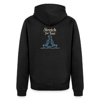 Prenatal Yoga Expectant Mother - Unisex Premium Organic Zip Hoodie - black - Back - Nico (187cm)