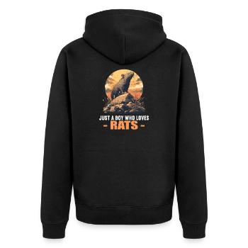 Rat Rat - Unisex Premium Organic Zip Hoodie - black - Back - Nico (187cm)