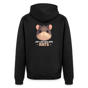 Rat Rat - Unisex Premium Organic Zip Hoodie - black - Back - Nico (187cm)