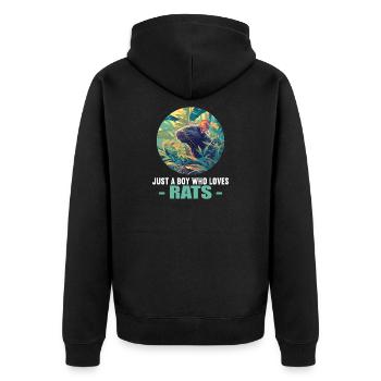 Rat Rat - Unisex Premium Organic Zip Hoodie - black - Back - Nico (187cm)