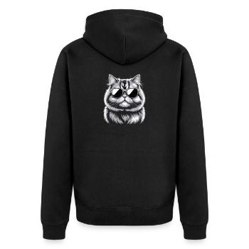 Chat persan - Veste à capuche bio Premium Unisexe - noir - Dos - Nico (187cm)