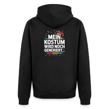 Kostüm Wird Noch Generiert Köln Karneval Fasching - Unisex Premium Bio Zip Hoodie - Schwarz - Hinten - Nico (187cm)