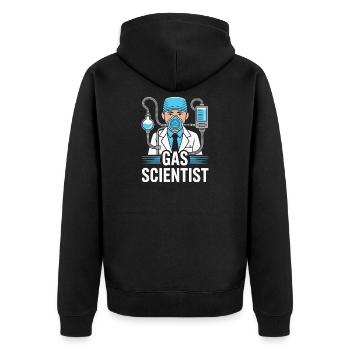 Anesthesiologist Gas Scientist Anesthesia - Unisex Premium Bio Zip Hoodie - Schwarz - Hinten - Nico (187cm)