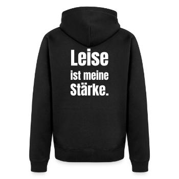 Le silence est ma force - Veste à capuche bio Premium Unisexe - noir - Dos - Nico (187cm)