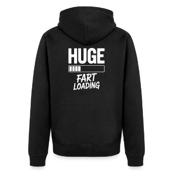 Furzen Sprüche Furz Lustiges Furzen Geschenk - Unisex Premium Bio Zip Hoodie - Schwarz - Hinten - Nico (187cm)