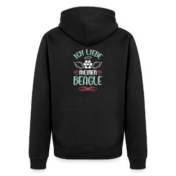 I love my Beagle - Unisex Premium Organic Zip Hoodie - black - Back - Nico (187cm)