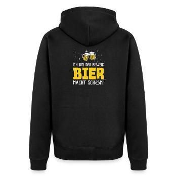 la bière vous rend belle - Veste à capuche bio Premium Unisexe - noir - Dos - Nico (187cm)