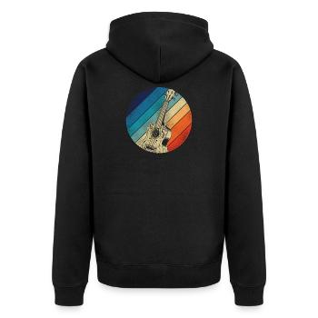 Hawaiian Ukulele Uke Retro Vintage - Unisex Premium Bio Zip Hoodie - Schwarz - Hinten - Nico (187cm)