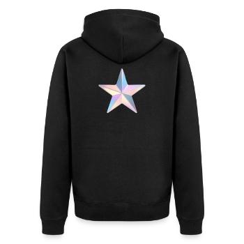 Étoile irisée pastel - Veste à capuche bio Premium Unisexe - noir - Dos - Nico (187cm)