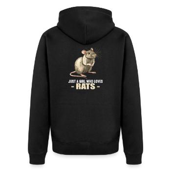 Rat Rat - Unisex Premium Organic Zip Hoodie - black - Back - Nico (187cm)